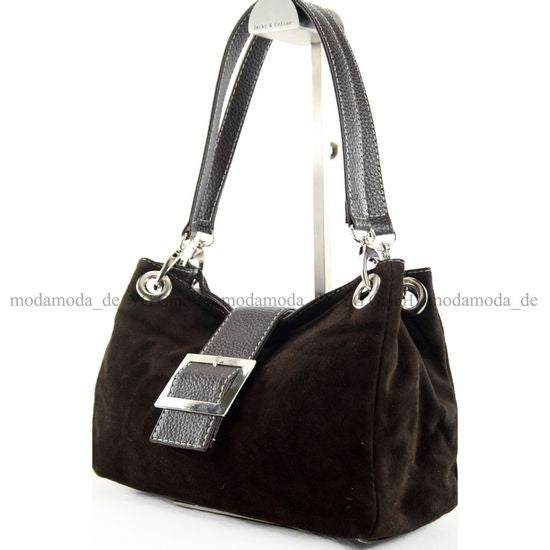modamoda de - TL02 - ital Kleine Henkeltasche aus Wildleder