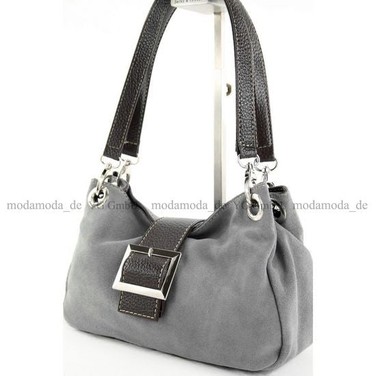 modamoda de - TL02 - ital Kleine Henkeltasche aus Wildleder