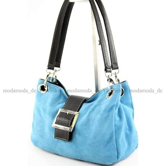 modamoda de - TL02 - ital Kleine Henkeltasche aus Wildleder