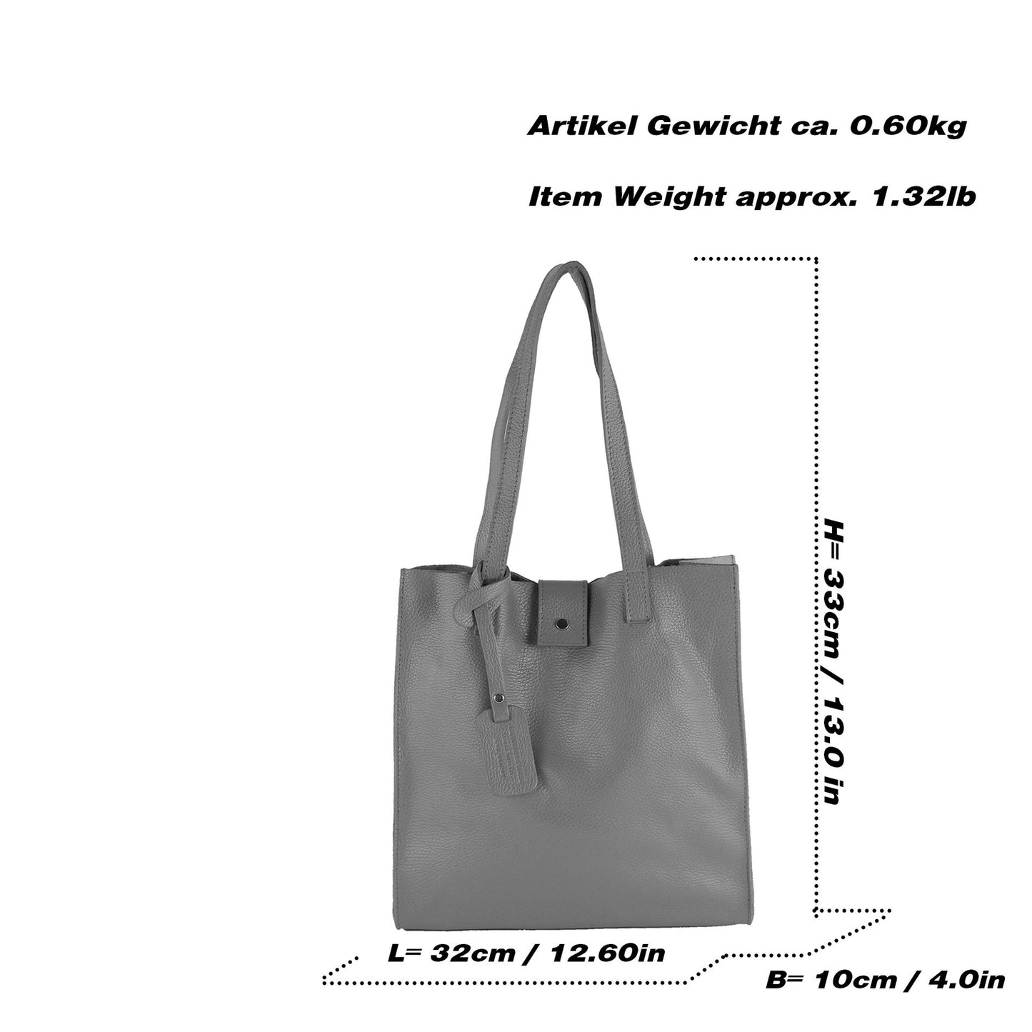 modamoda de - T247 - Ital. Leder Shopper mit herausnehmbarer Innentasche