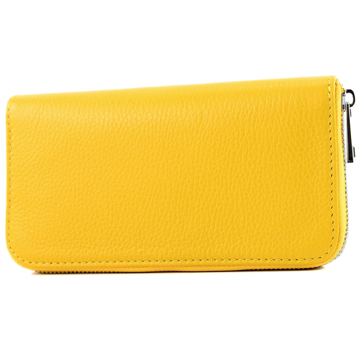 modamoda de SILBER-P02 Damen Leder Geldbörse Portemonnaie lang Handmade in Italy