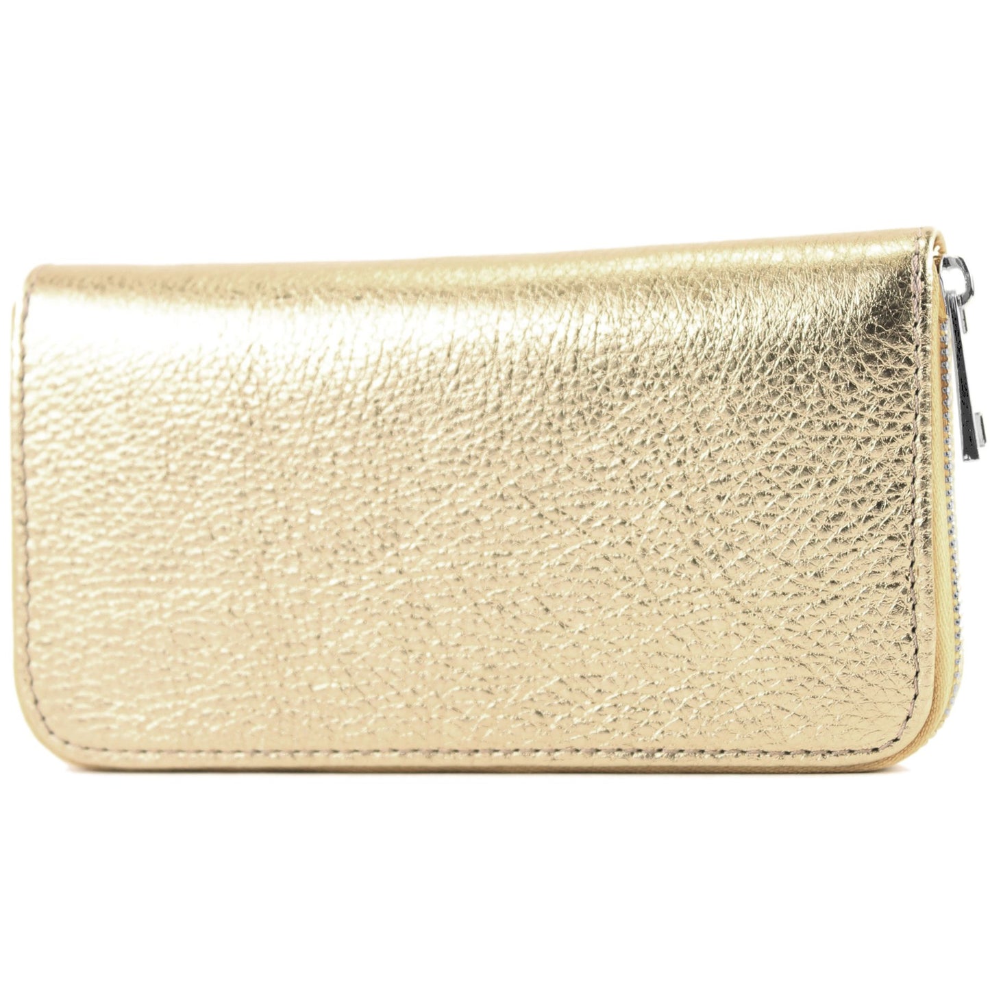 modamoda de SILBER-P02 Damen Leder Geldbörse Portemonnaie lang Handmade in Italy