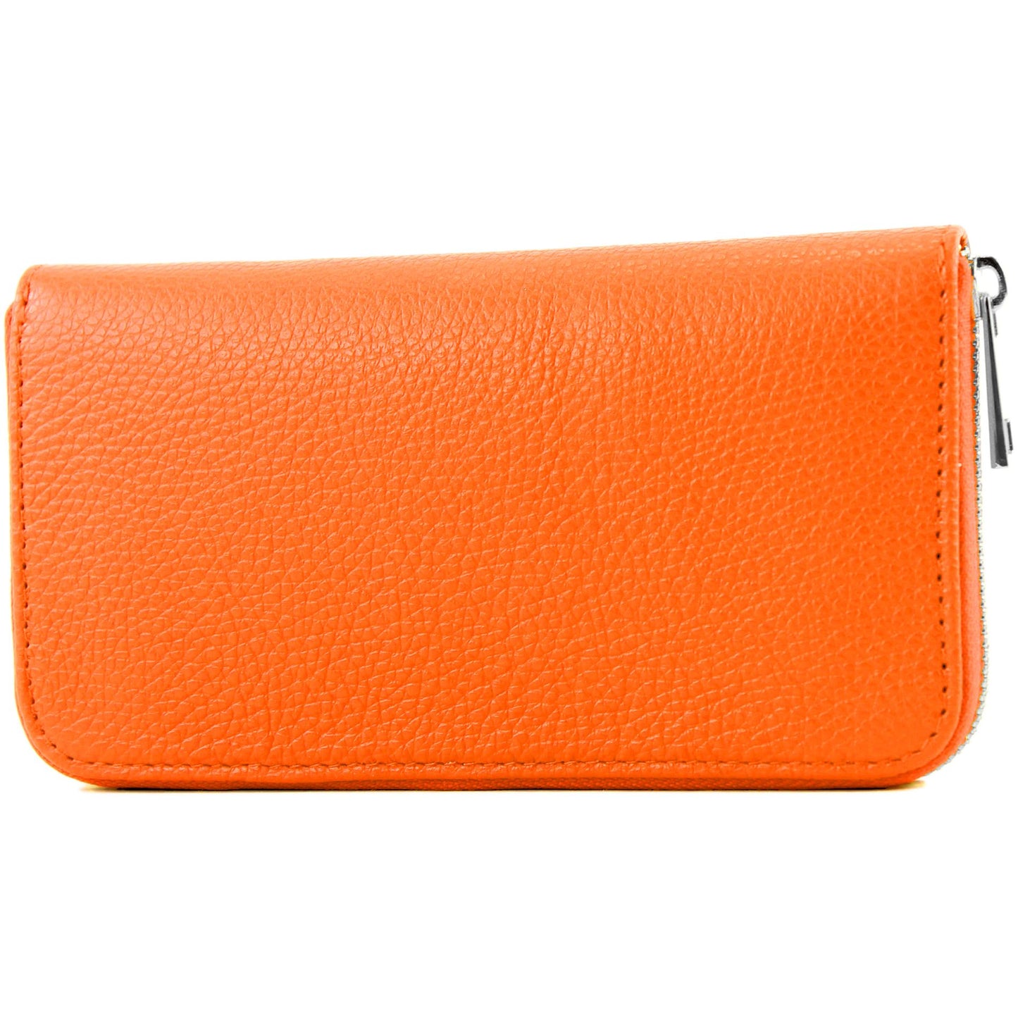 modamoda de SILBER-P02 Damen Leder Geldbörse Portemonnaie lang Handmade in Italy