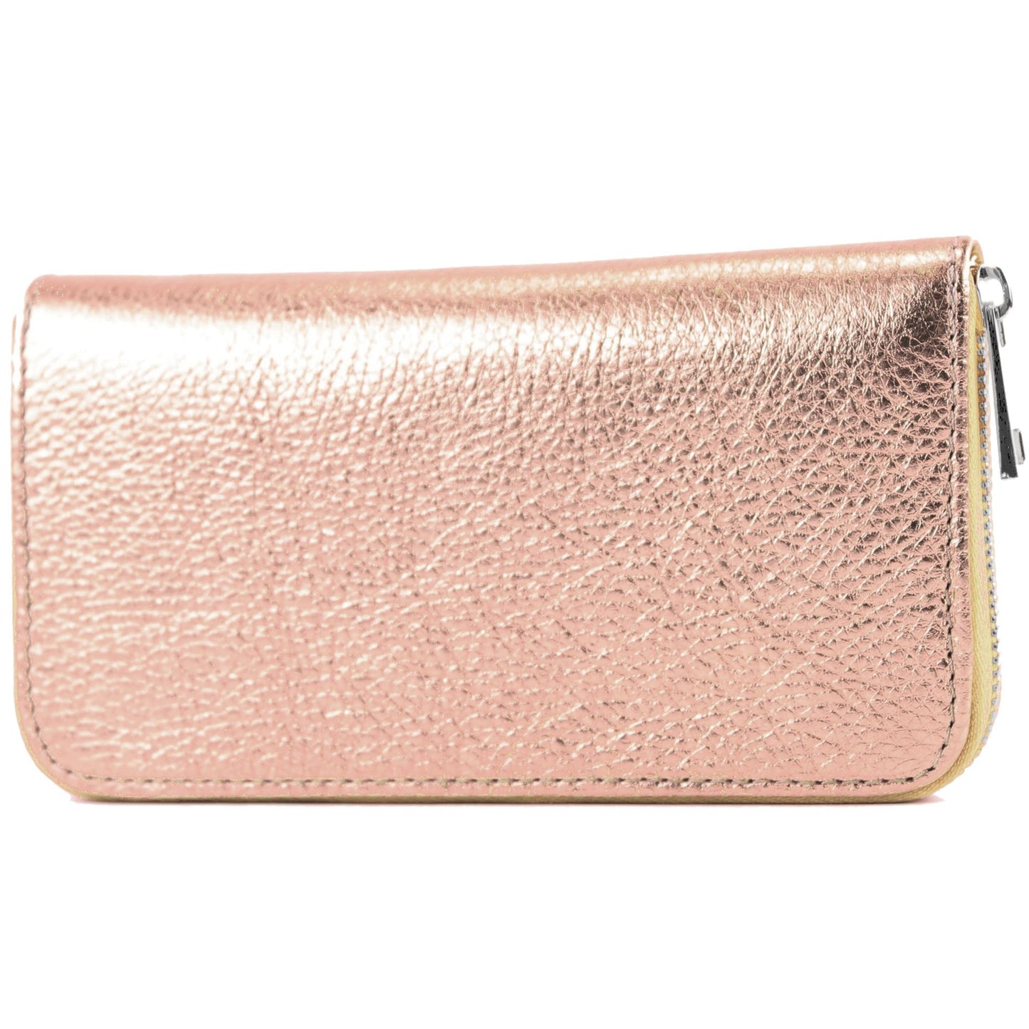 modamoda de SILBER-P02 Damen Leder Geldbörse Portemonnaie lang Handmade in Italy