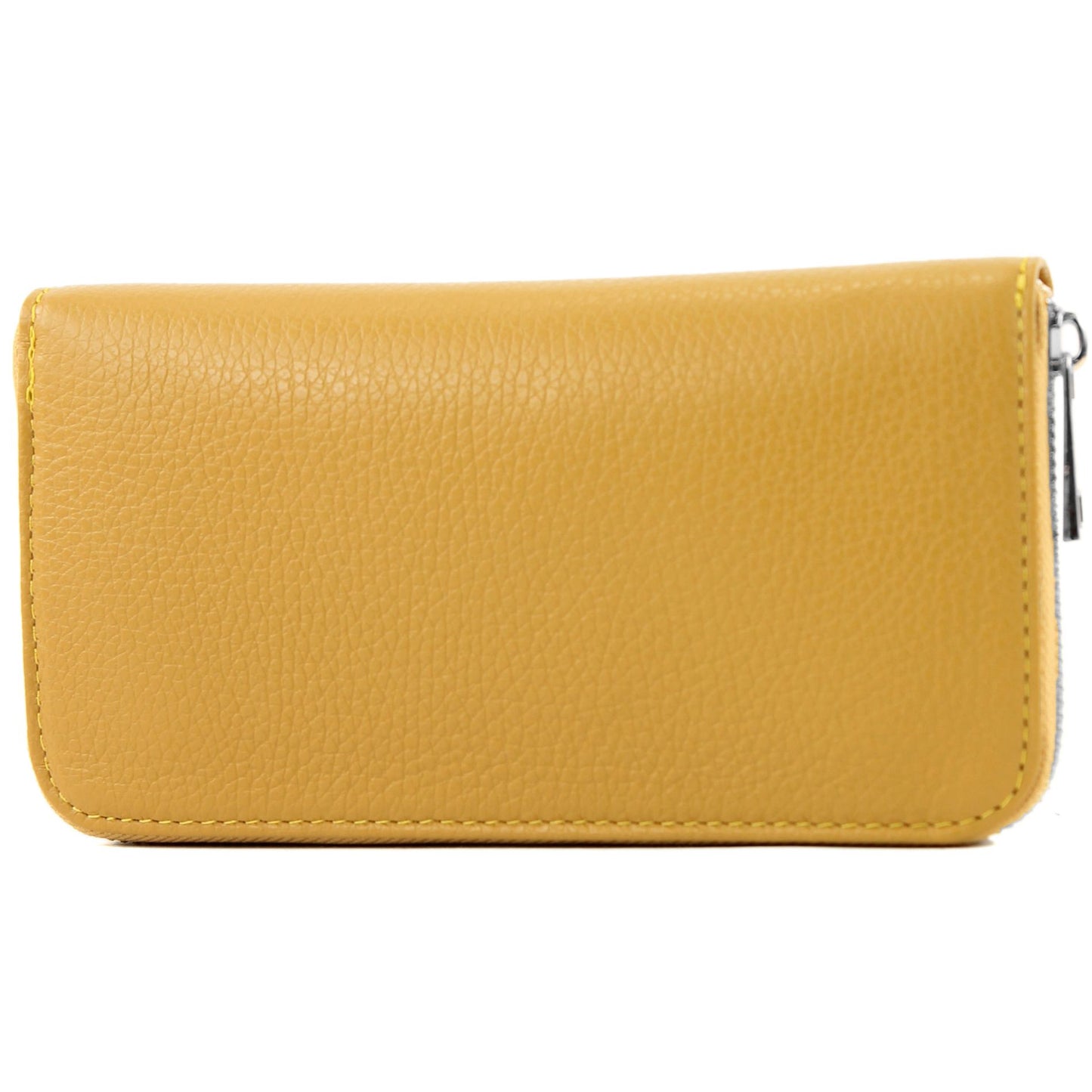 modamoda de SILBER-P02 Damen Leder Geldbörse Portemonnaie lang Handmade in Italy