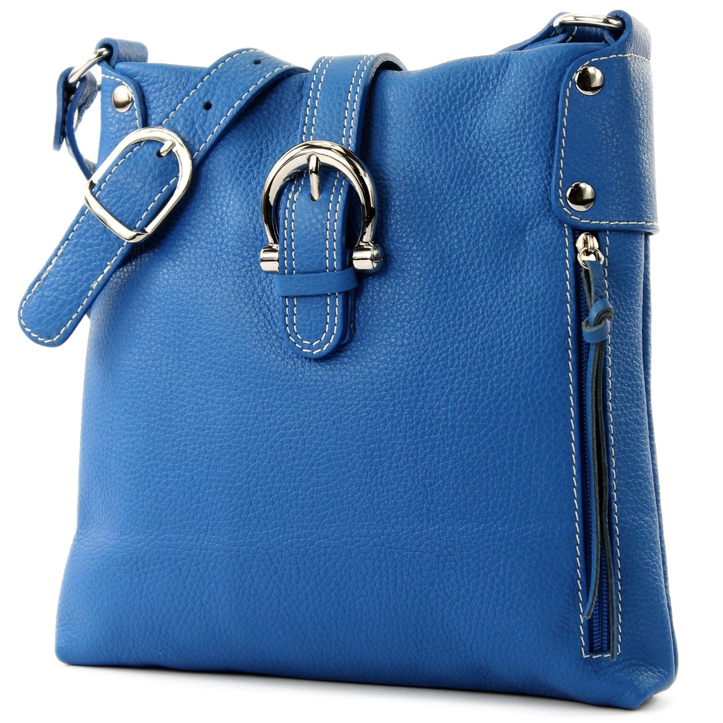 modamoda de -T04 - ital Umhängetasche Schultertasche aus Leder