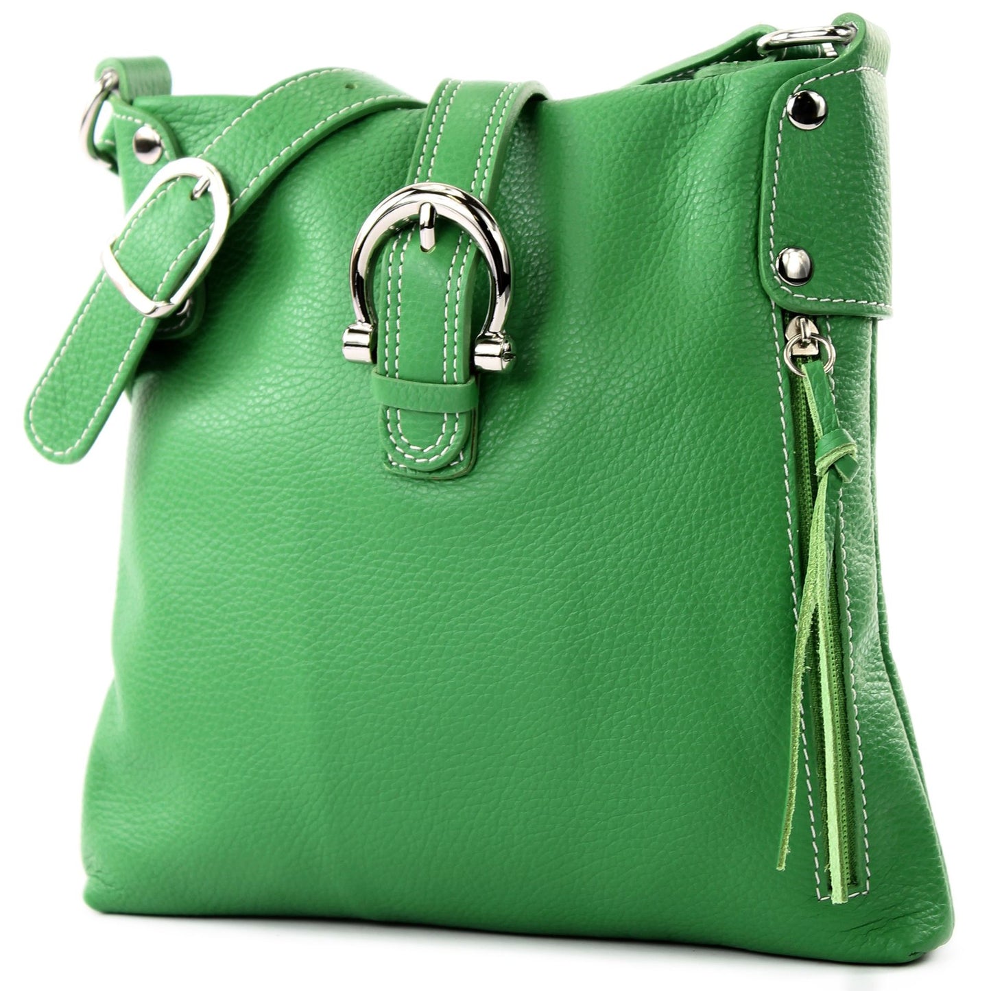 modamoda de -T04 - ital Umhängetasche Schultertasche aus Leder