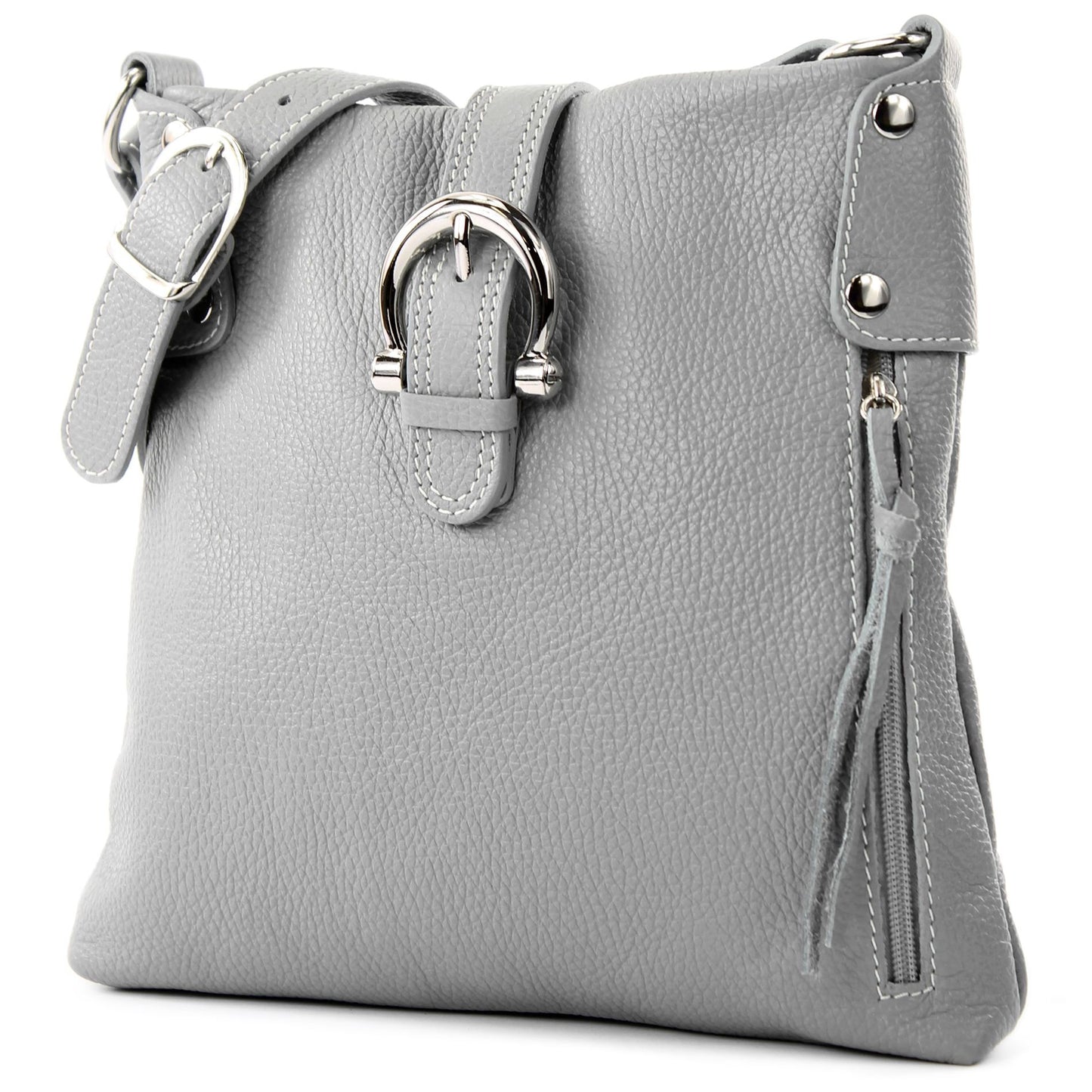 modamoda de -T04 - ital Umhängetasche Schultertasche aus Leder