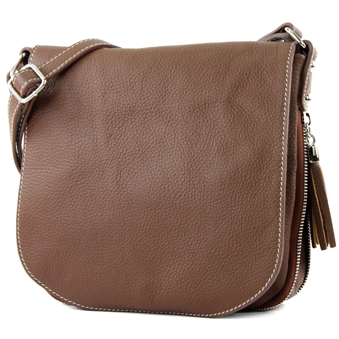 modamoda de - T06 - ital Messenger Umhängetasche aus Leder