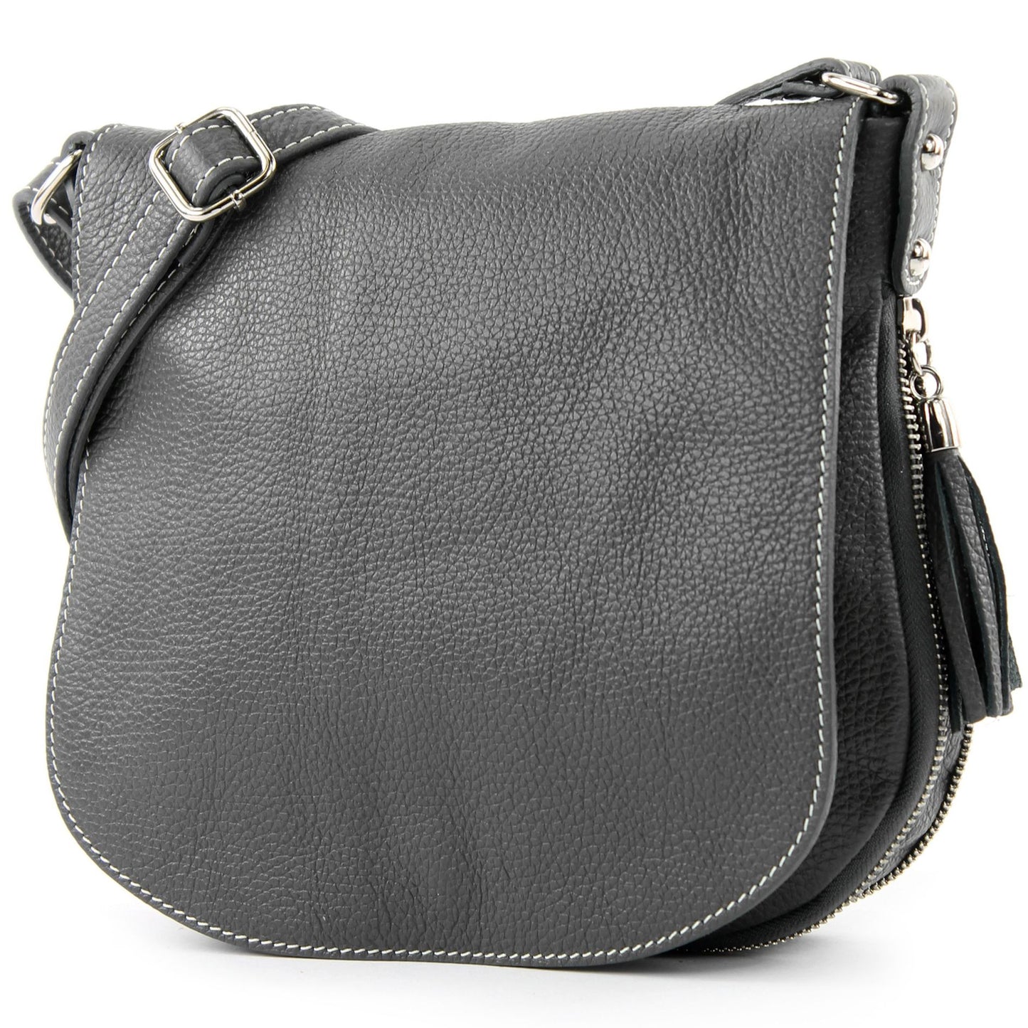 modamoda de - T06 - ital Messenger Umhängetasche aus Leder