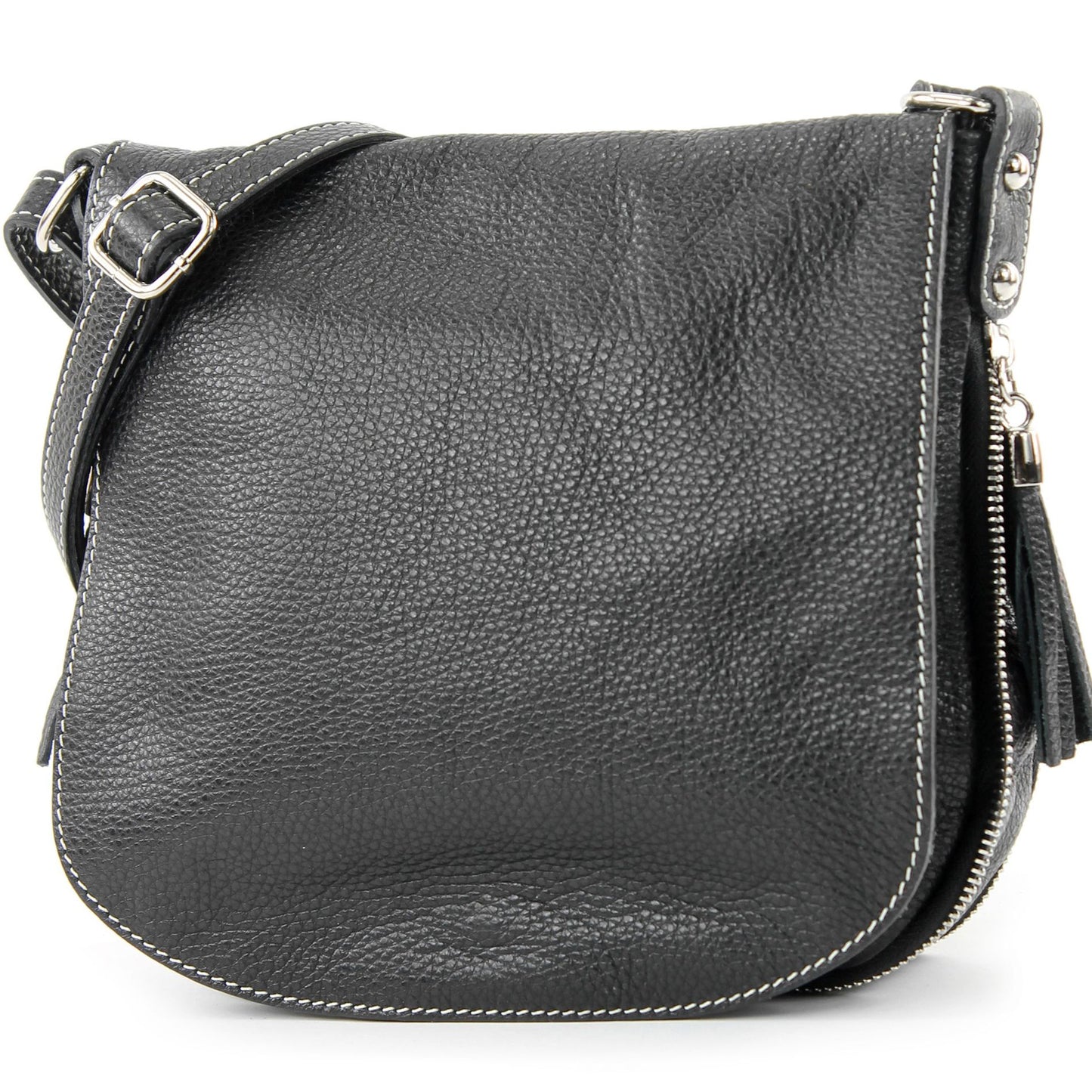 modamoda de - T06 - ital Messenger Umhängetasche aus Leder