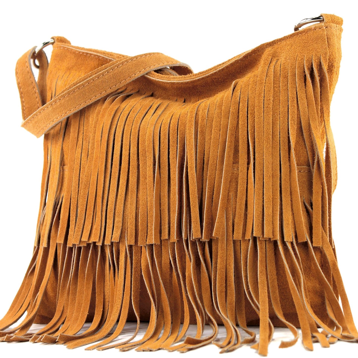 modamoda de T125 Damen Leder Wildleder Schultertasche Umhängetasche handmade in Italy