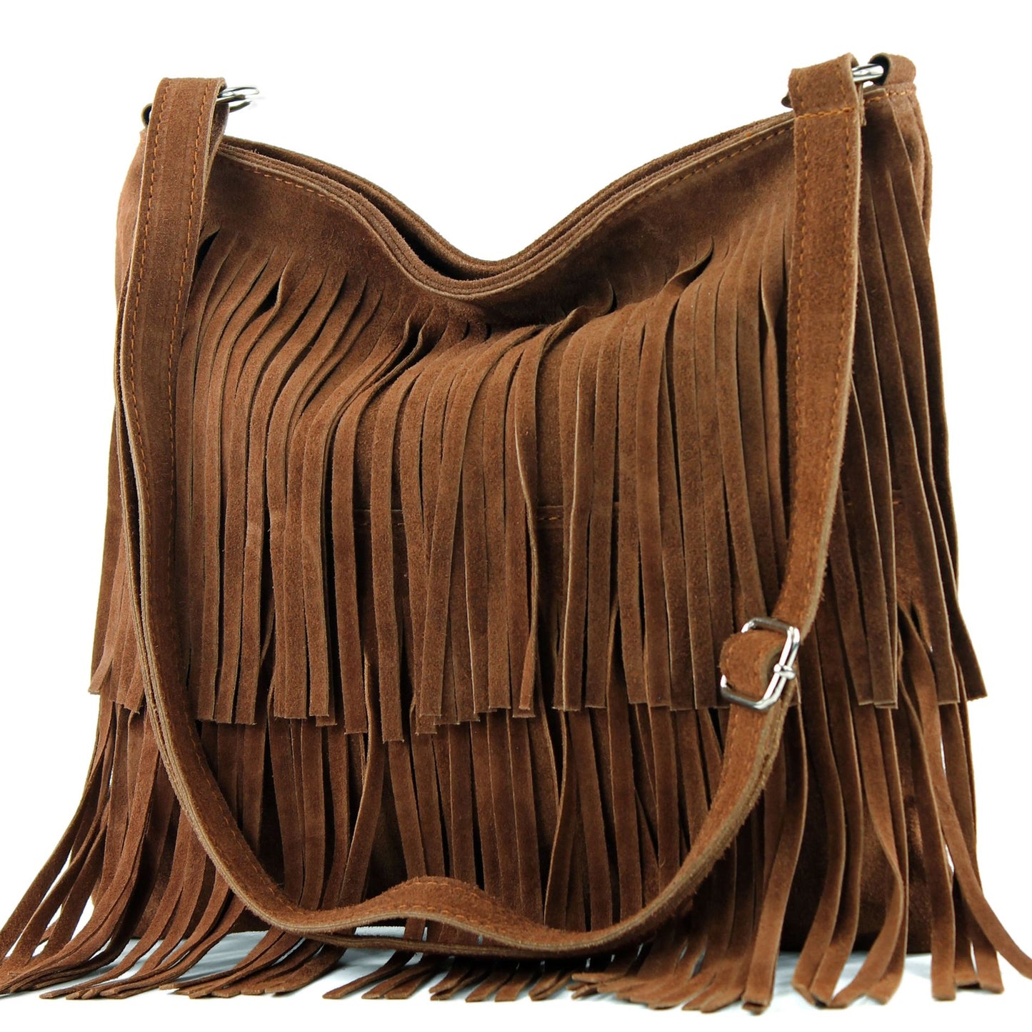 modamoda de T125 Damen Leder Wildleder Schultertasche Umhängetasche handmade in Italy
