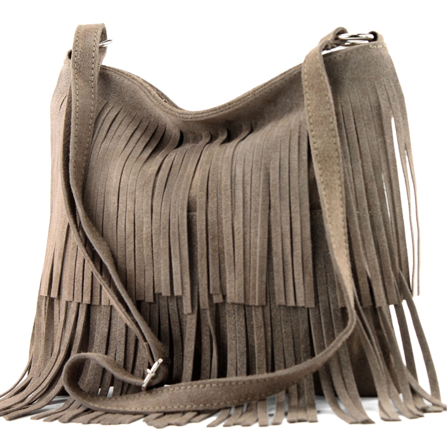 modamoda de T125 Damen Leder Wildleder Schultertasche Umhängetasche handmade in Italy
