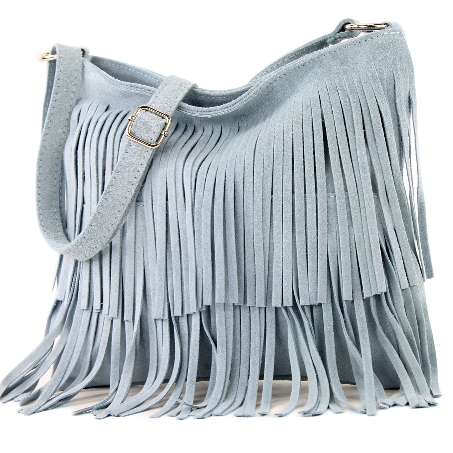 modamoda de T125 Damen Leder Wildleder Schultertasche Umhängetasche handmade in Italy