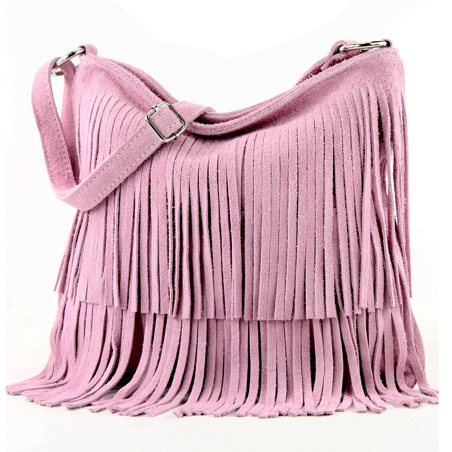 modamoda de T125 Damen Leder Wildleder Schultertasche Umhängetasche handmade in Italy