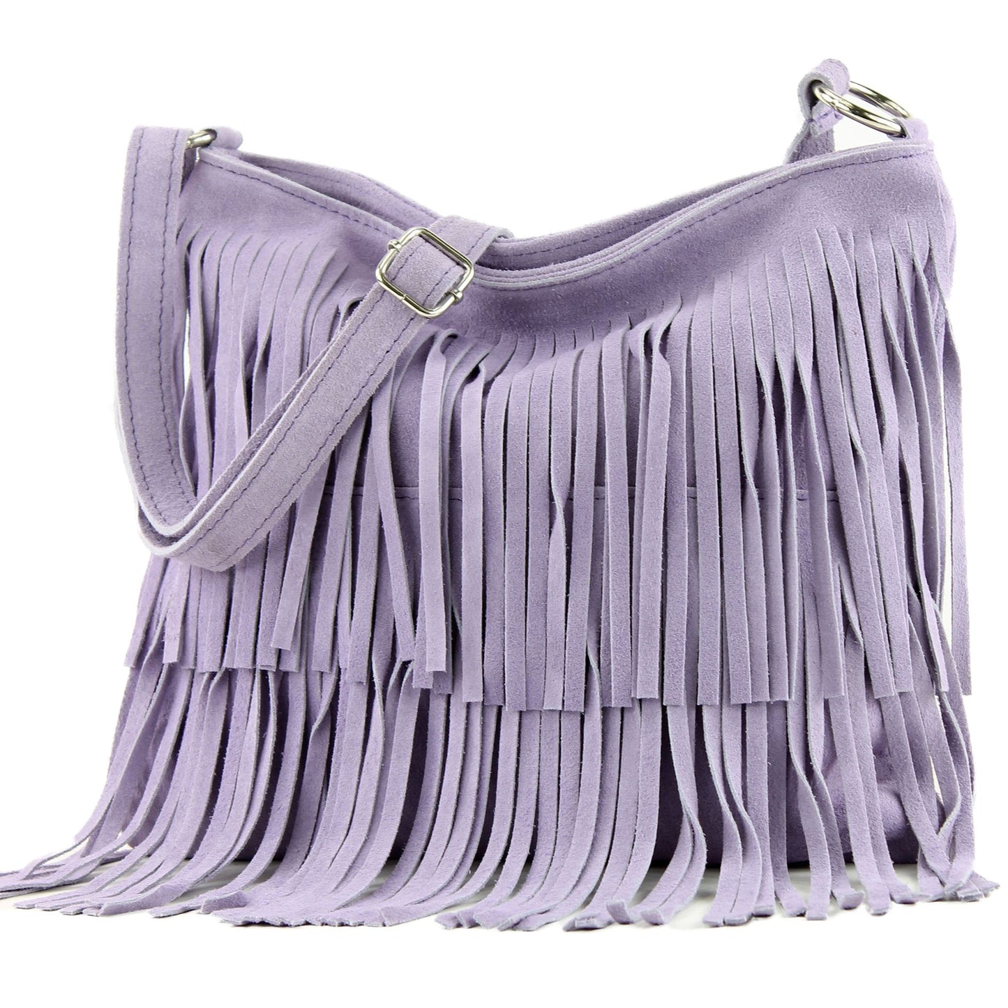 modamoda de T125 Damen Leder Wildleder Schultertasche Umhängetasche handmade in Italy