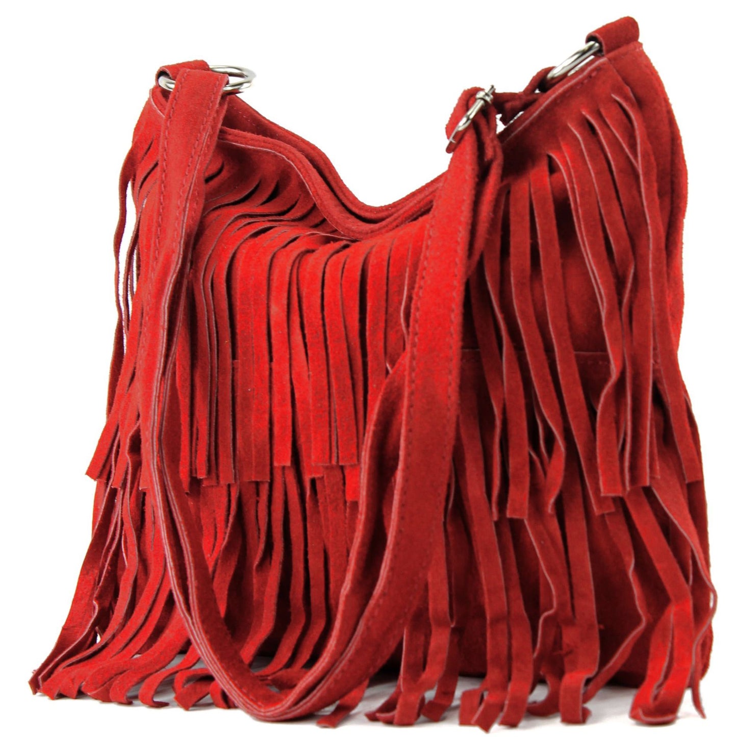 modamoda de T125 Damen Leder Wildleder Schultertasche Umhängetasche handmade in Italy