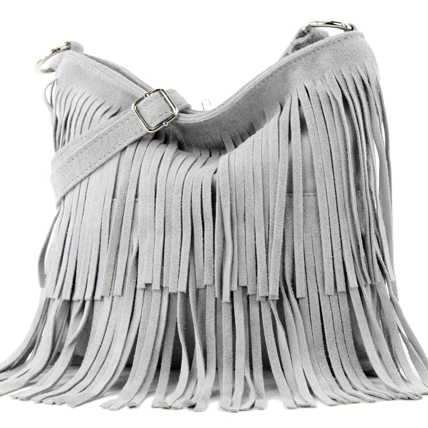 modamoda de T125 Damen Leder Wildleder Schultertasche Umhängetasche handmade in Italy