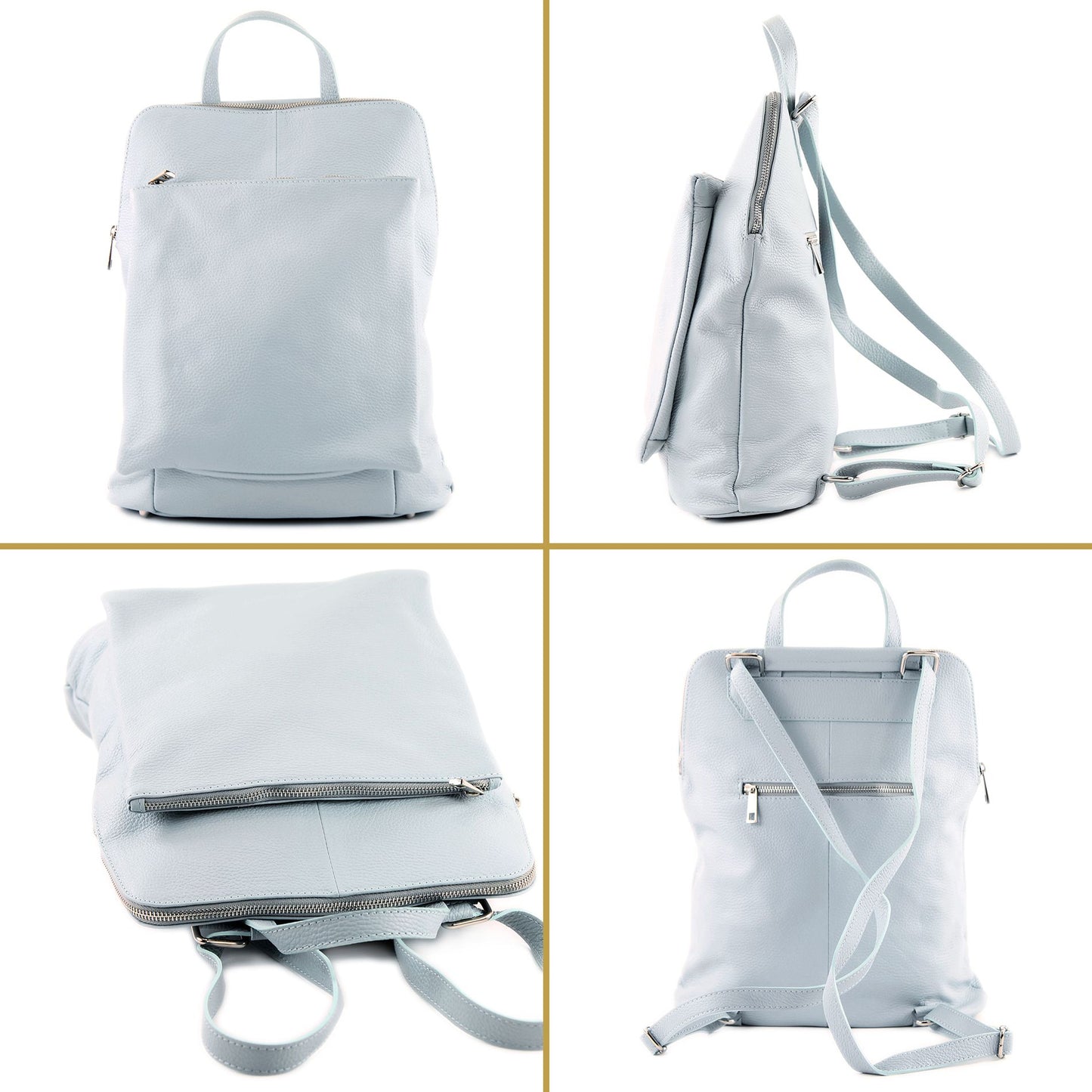 modamoda de T141 Damen Leder Rucksack Damentasche Schultertasche handmade in Italy