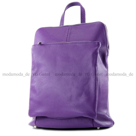modamoda de T141 Damen Leder Rucksack Damentasche Schultertasche handmade in Italy