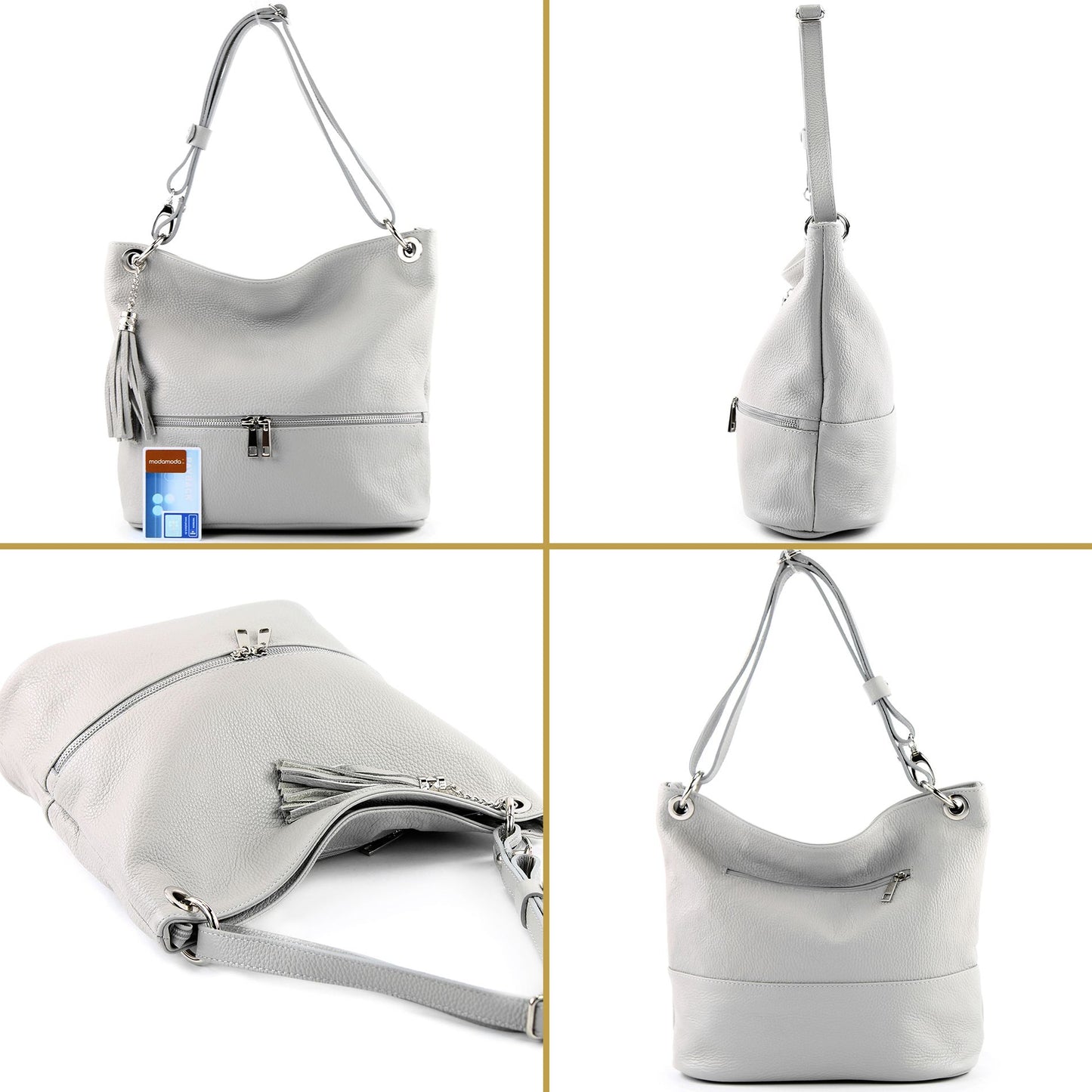modamoda de - T143 - ital. Leder Schultertasche Umhängetasche