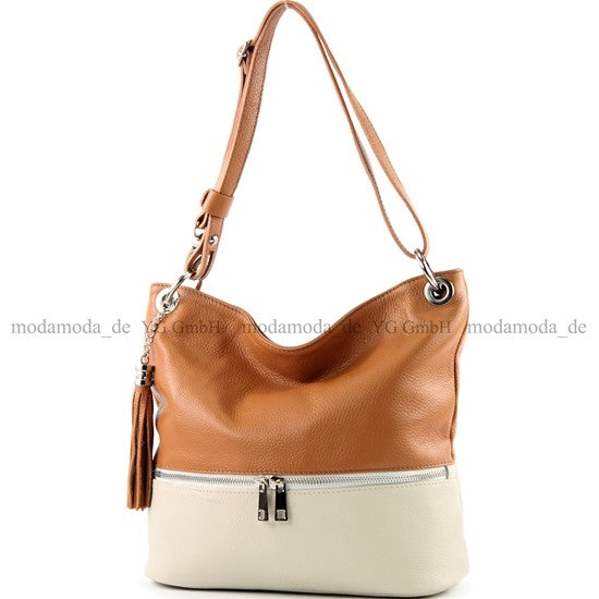 modamoda de - T143 - ital. Leder Schultertasche Umhängetasche