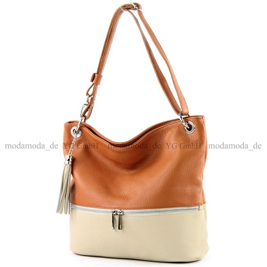 modamoda de - T143 - ital. Leder Schultertasche Umhängetasche