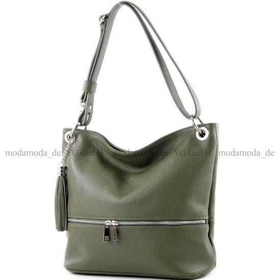 modamoda de - T143 - ital. Leder Schultertasche Umhängetasche
