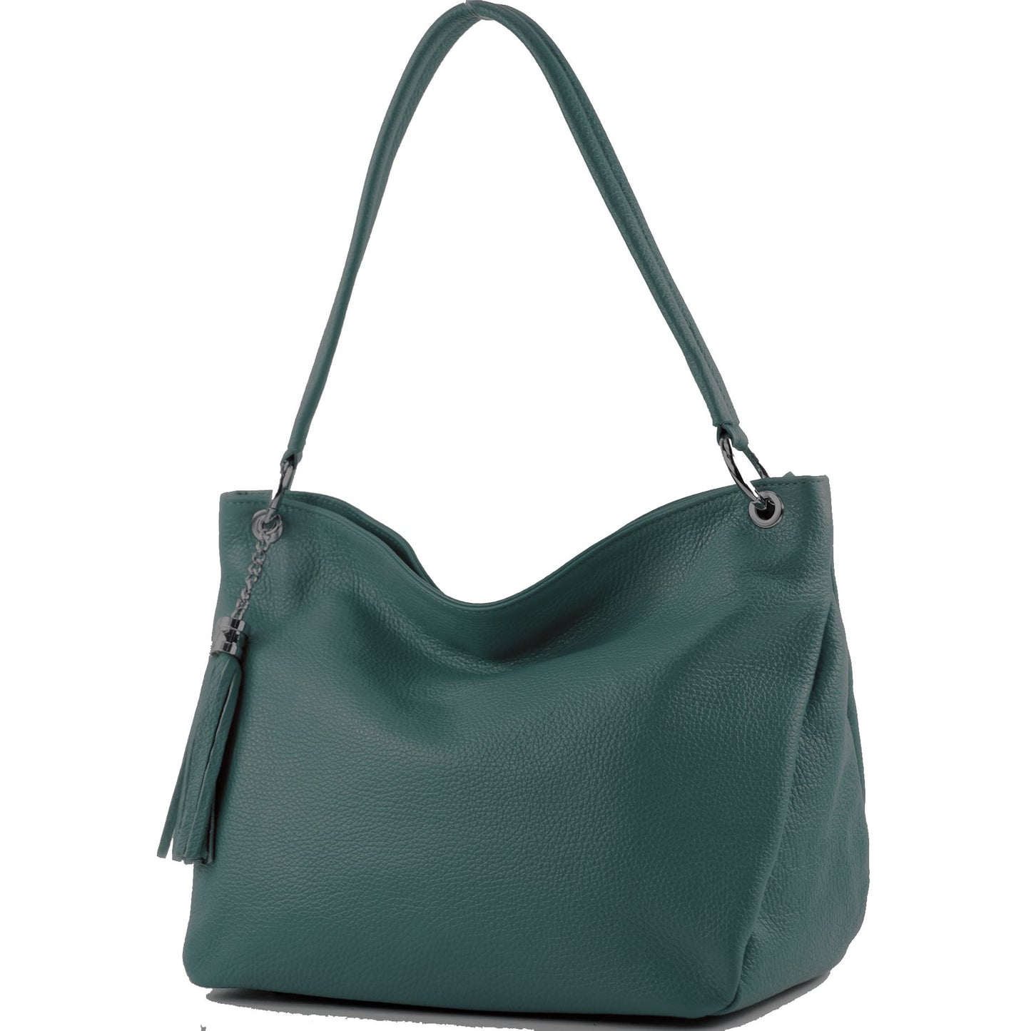 modamoda de - T154 - ital Schultertasche Umhängetasche aus Leder