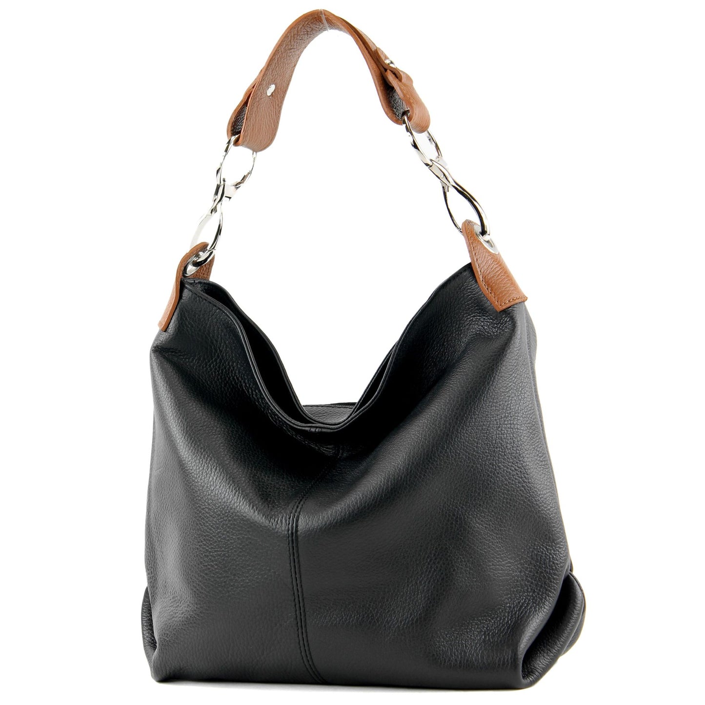 modamoda de T168 Damen Leder Schultertasche Henkeltasche Medium handmade in Italy