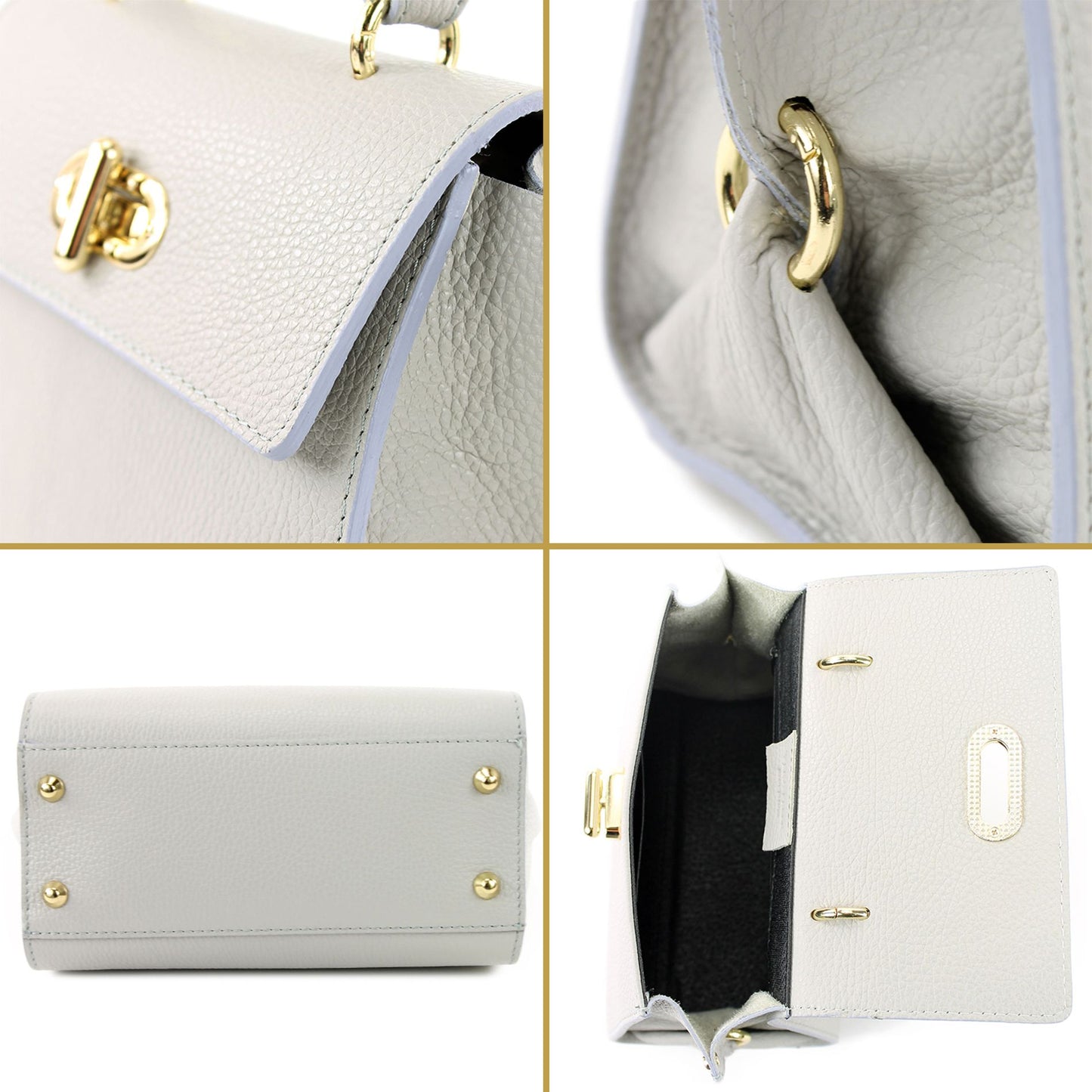 modamoda de - T182 - ital. Damen Henkeltasche Klein Leder