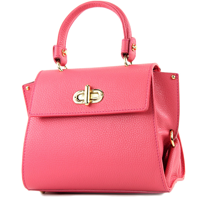 modamoda de - T182 - ital. Damen Henkeltasche Klein Leder