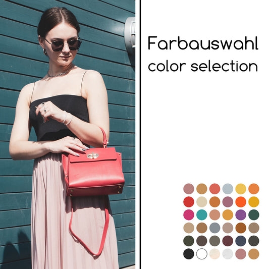 modamoda de - T182 - ital. Damen Henkeltasche Klein Leder