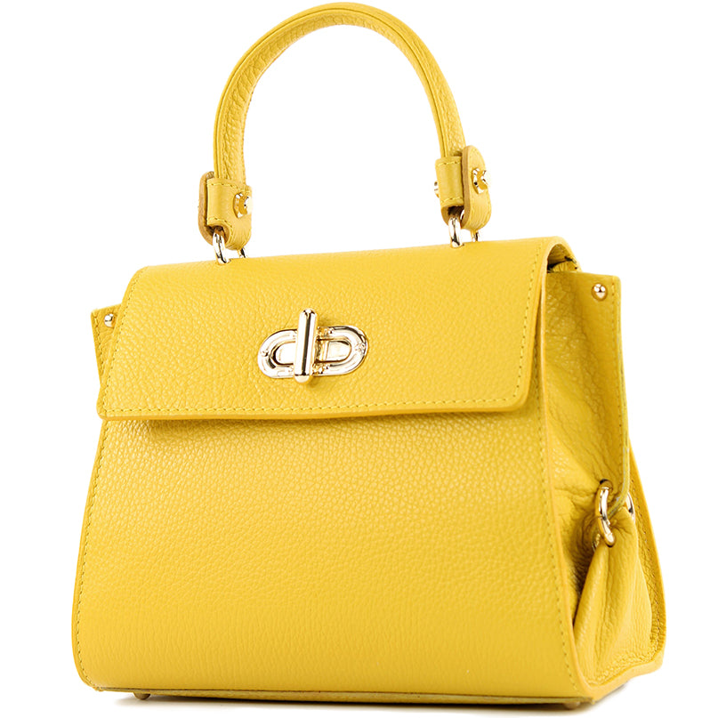 modamoda de - T182 - ital. Damen Henkeltasche Klein Leder