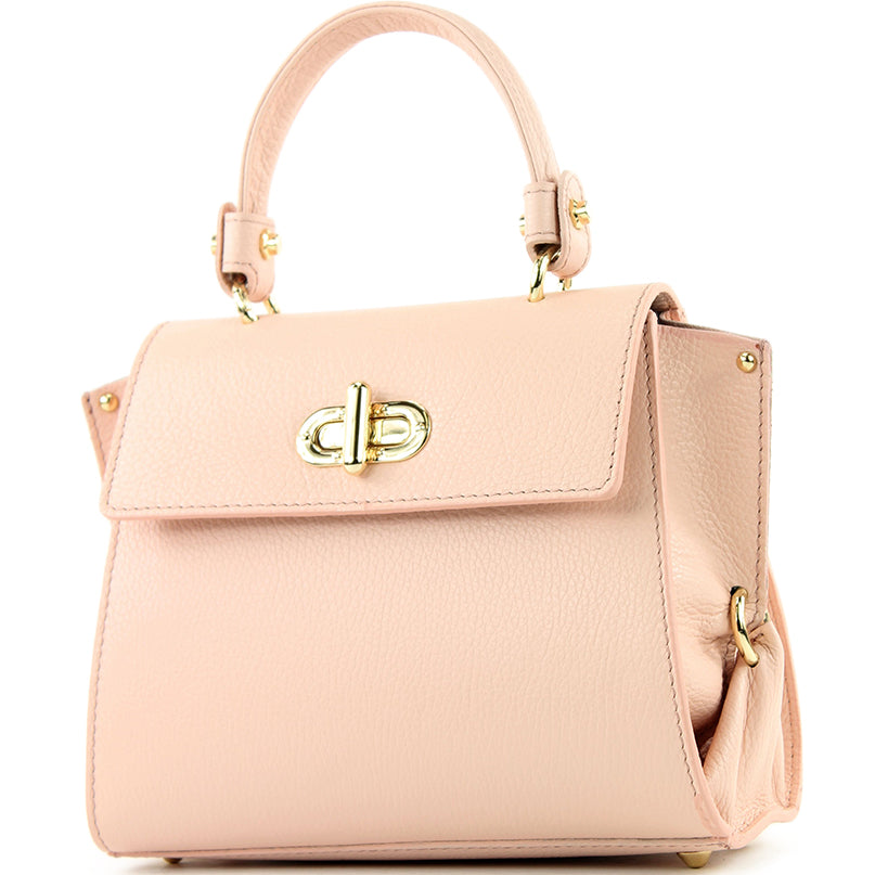 modamoda de - T182 - ital. Damen Henkeltasche Klein Leder