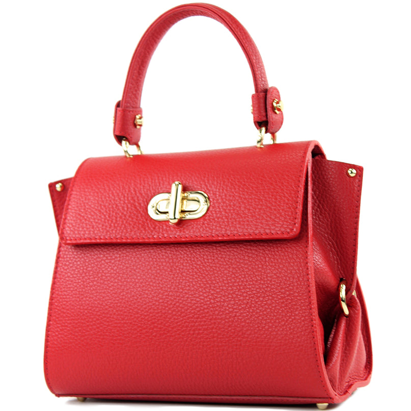 modamoda de - T182 - ital. Damen Henkeltasche Klein Leder