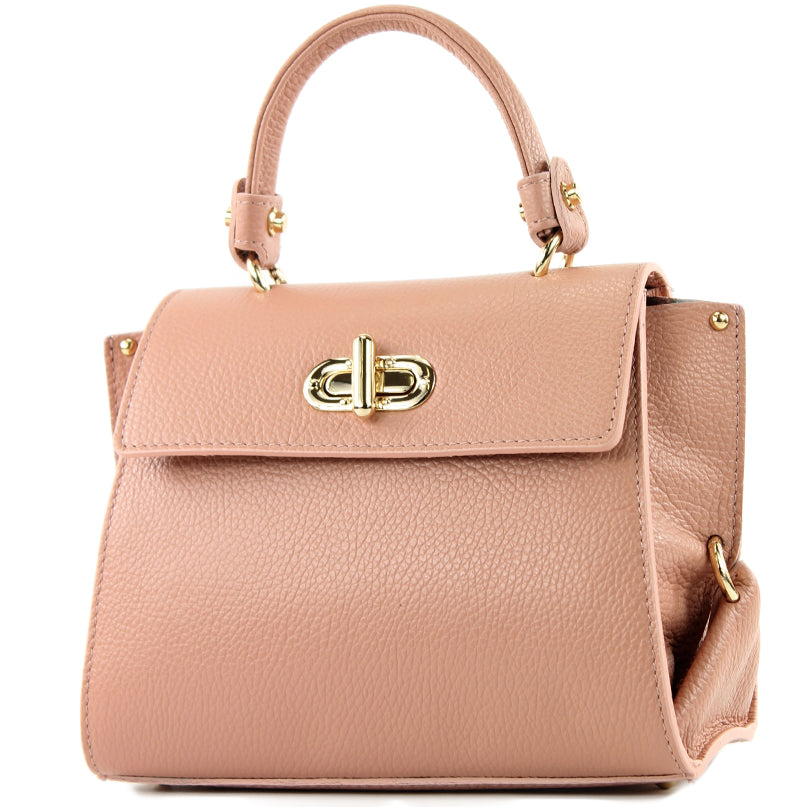 modamoda de - T182 - ital. Damen Henkeltasche Klein Leder