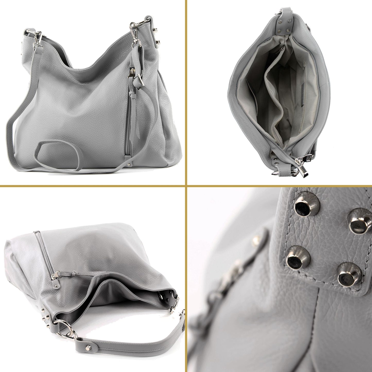 modamoda de T183 Damen Schultertasche Handtasche Tragetasche Echtleder Groß handmade in Italy