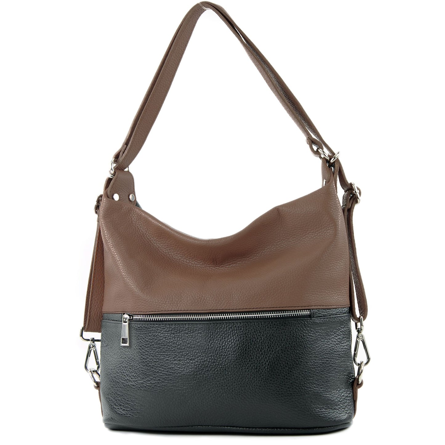 modamoda de T189 Damen Leder Rucksack Damentasche 2in1 handmade in Italy