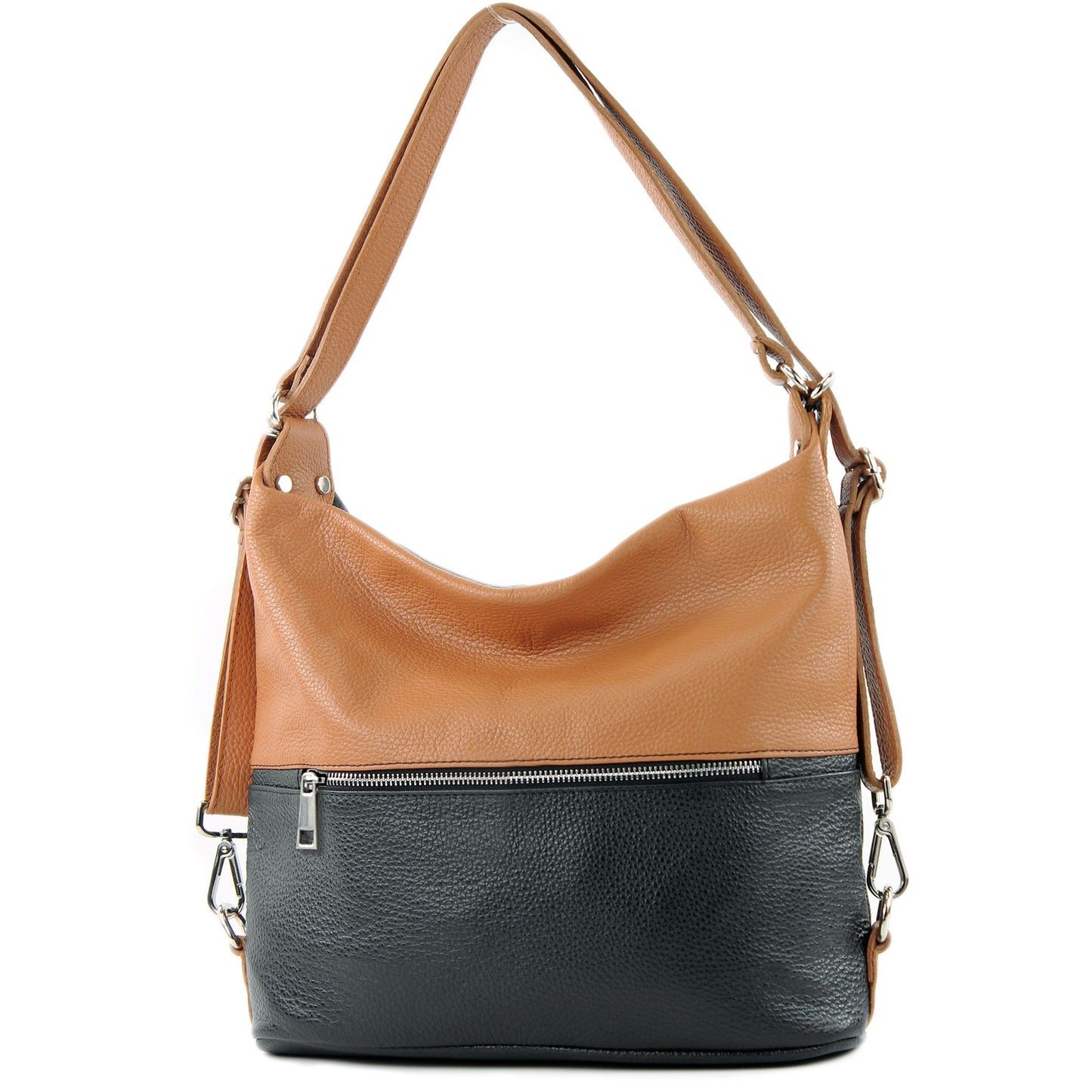 modamoda de T189 Damen Leder Rucksack Damentasche 2in1 handmade in Italy