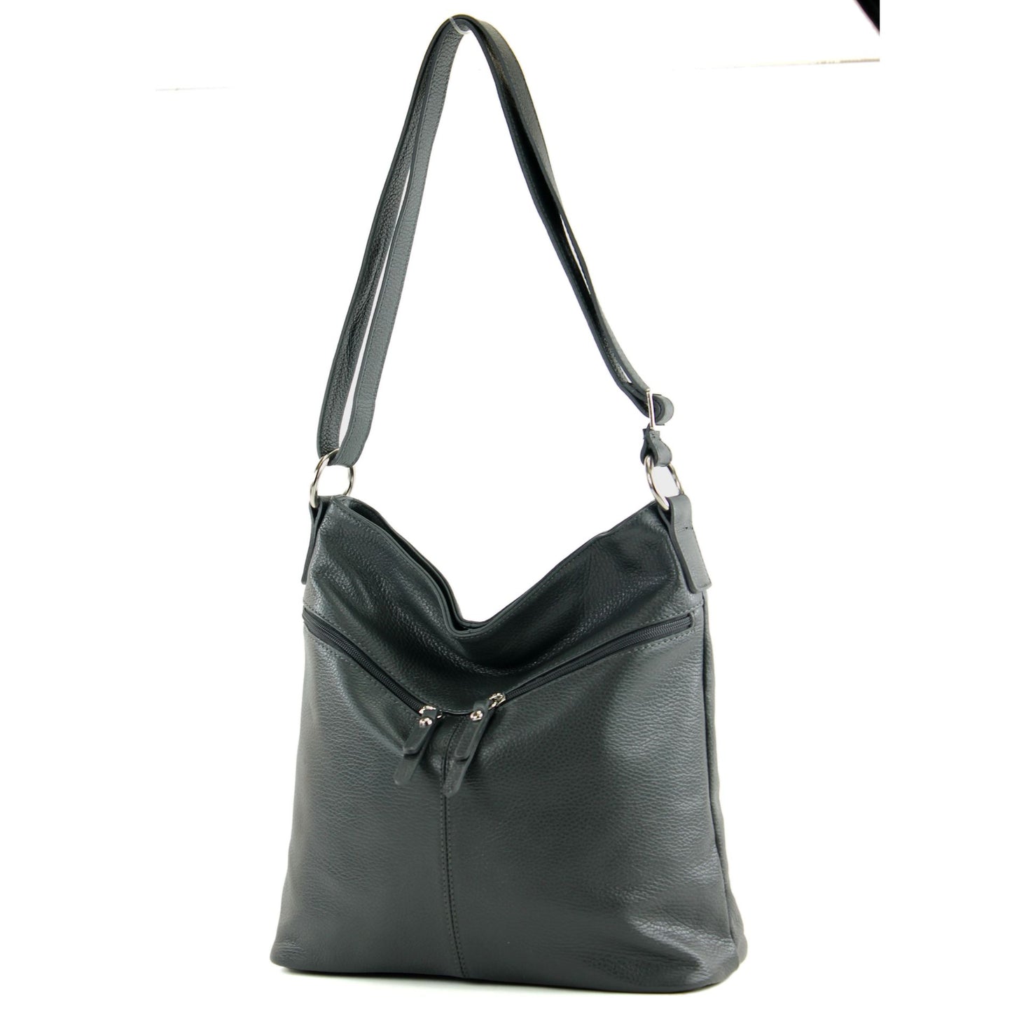 modamoda de T196 Damen Leder Schultertasche Umhängetasche handmade in Italy