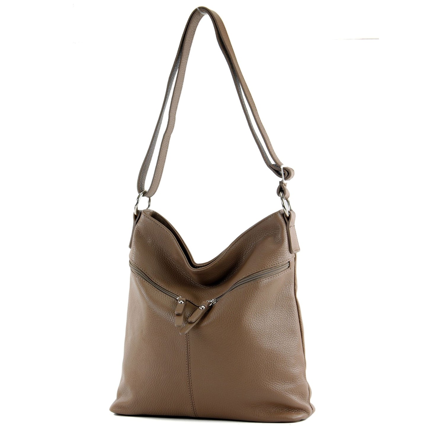 modamoda de T196 Damen Leder Schultertasche Umhängetasche handmade in Italy