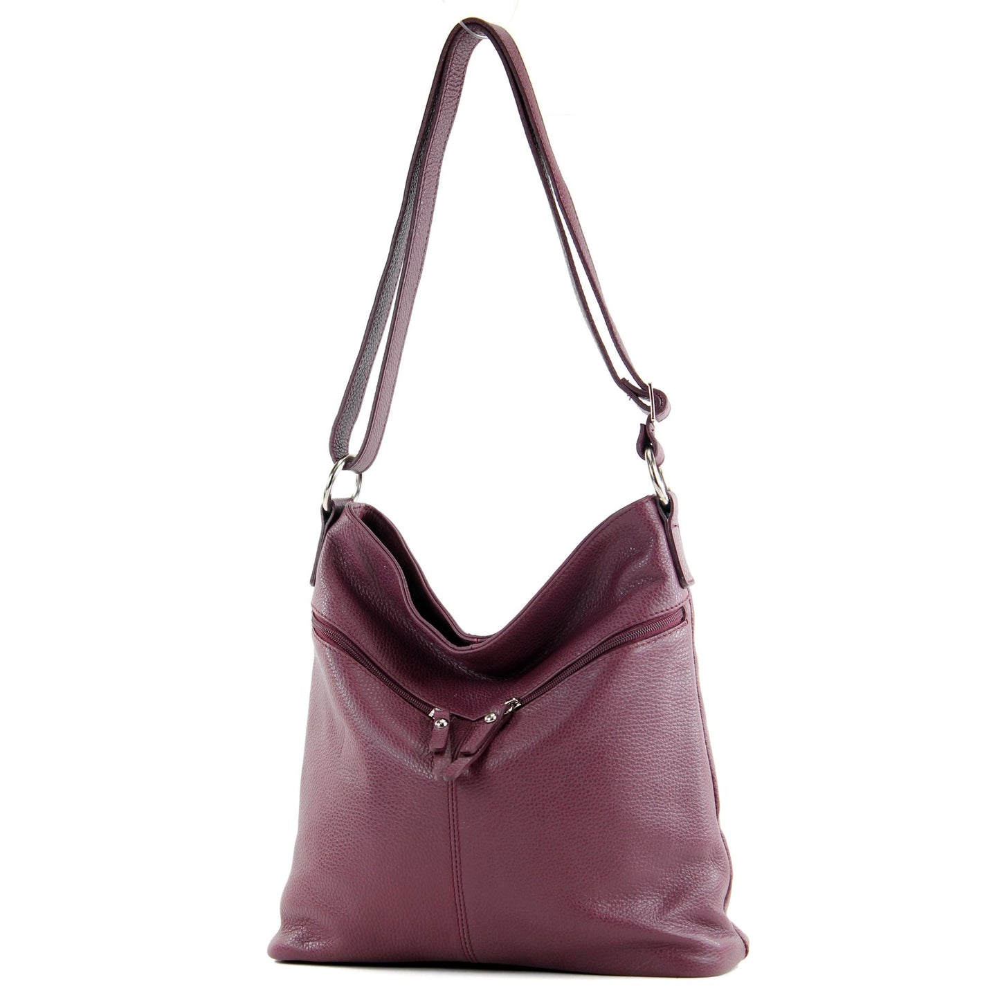 modamoda de T196 Damen Leder Schultertasche Umhängetasche handmade in Italy