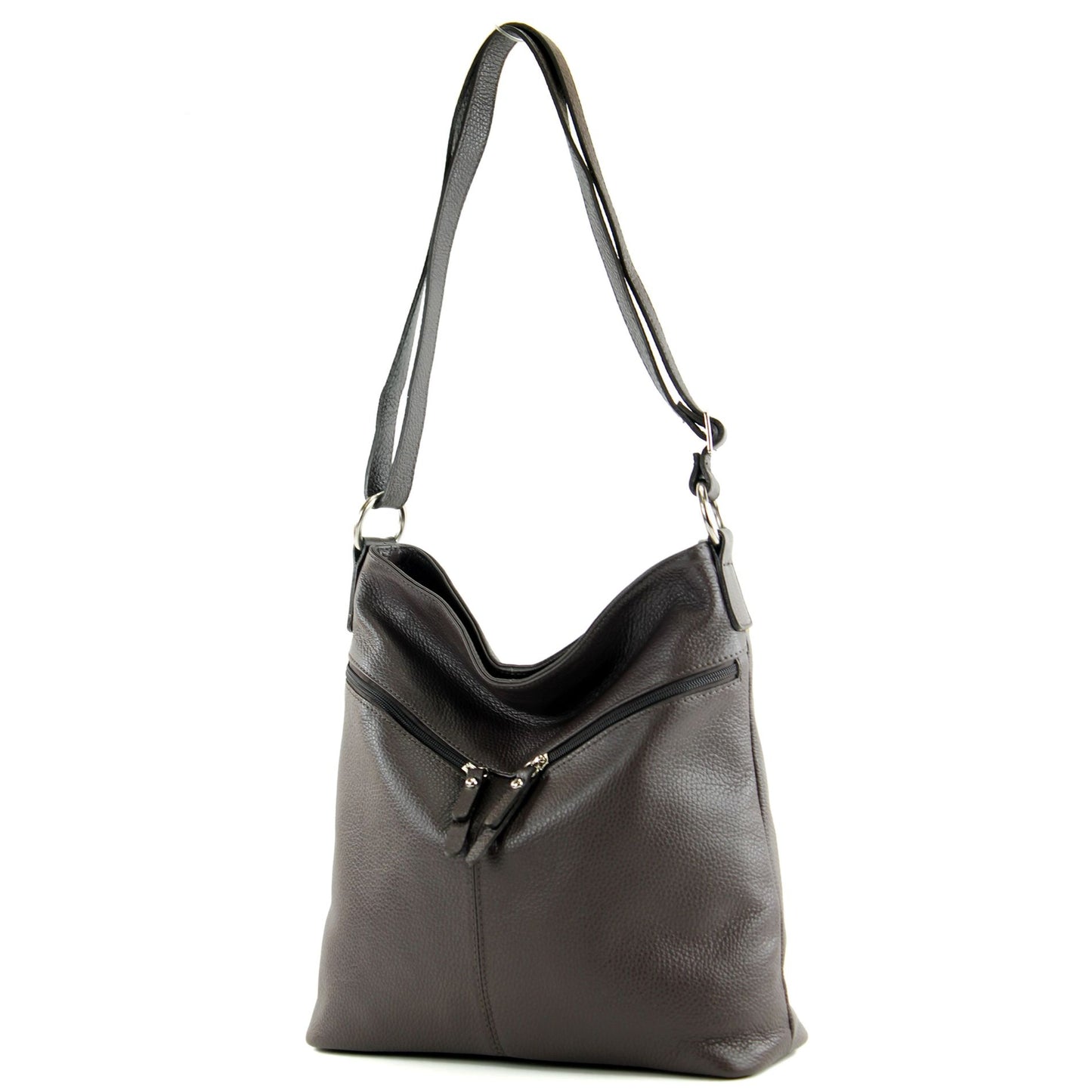 modamoda de T196 Damen Leder Schultertasche Umhängetasche handmade in Italy