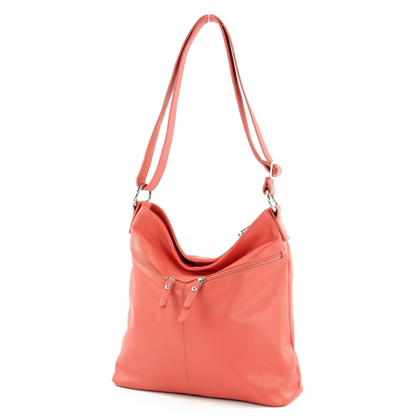 modamoda de T196 Damen Leder Schultertasche Umhängetasche handmade in Italy
