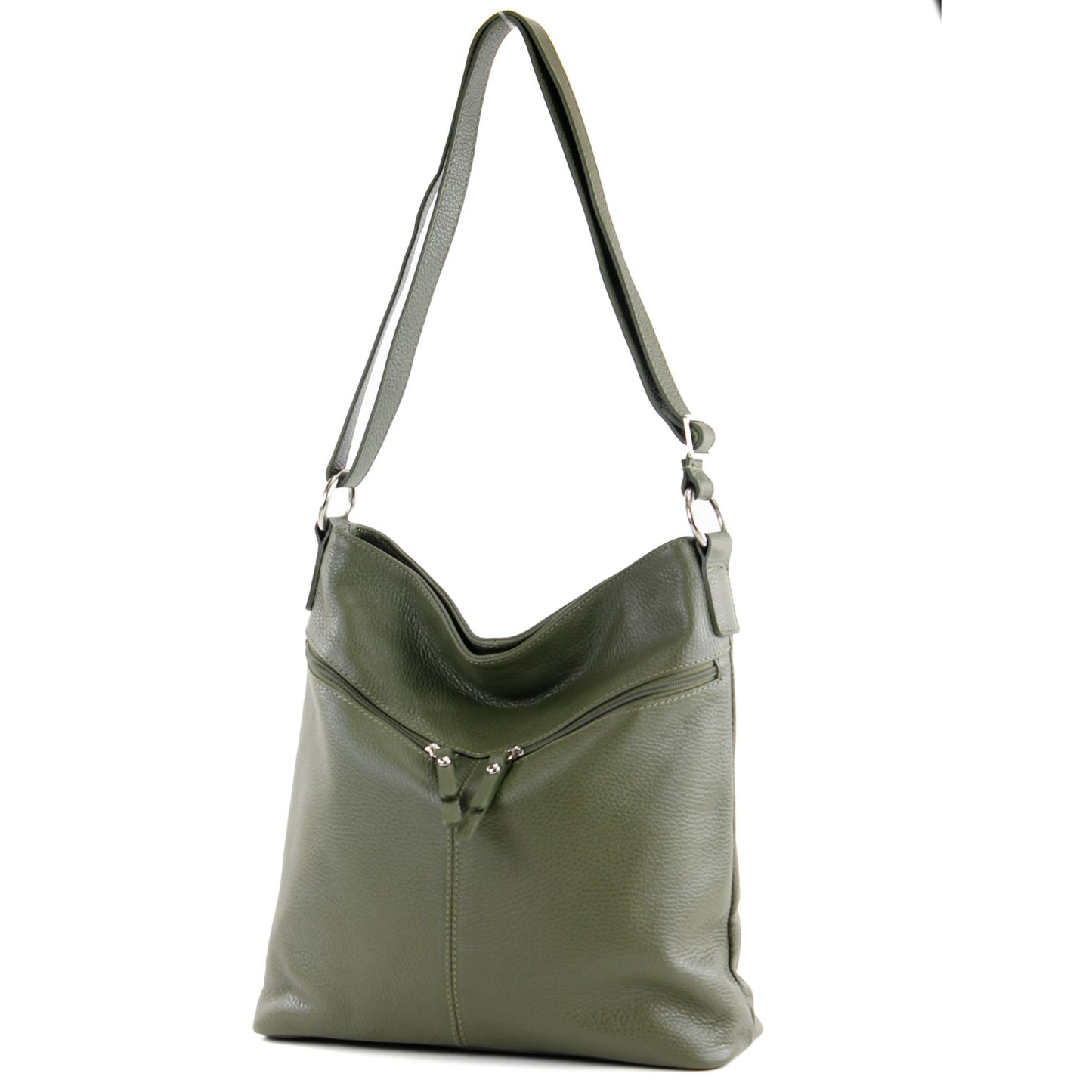 modamoda de T196 Damen Leder Schultertasche Umhängetasche handmade in Italy