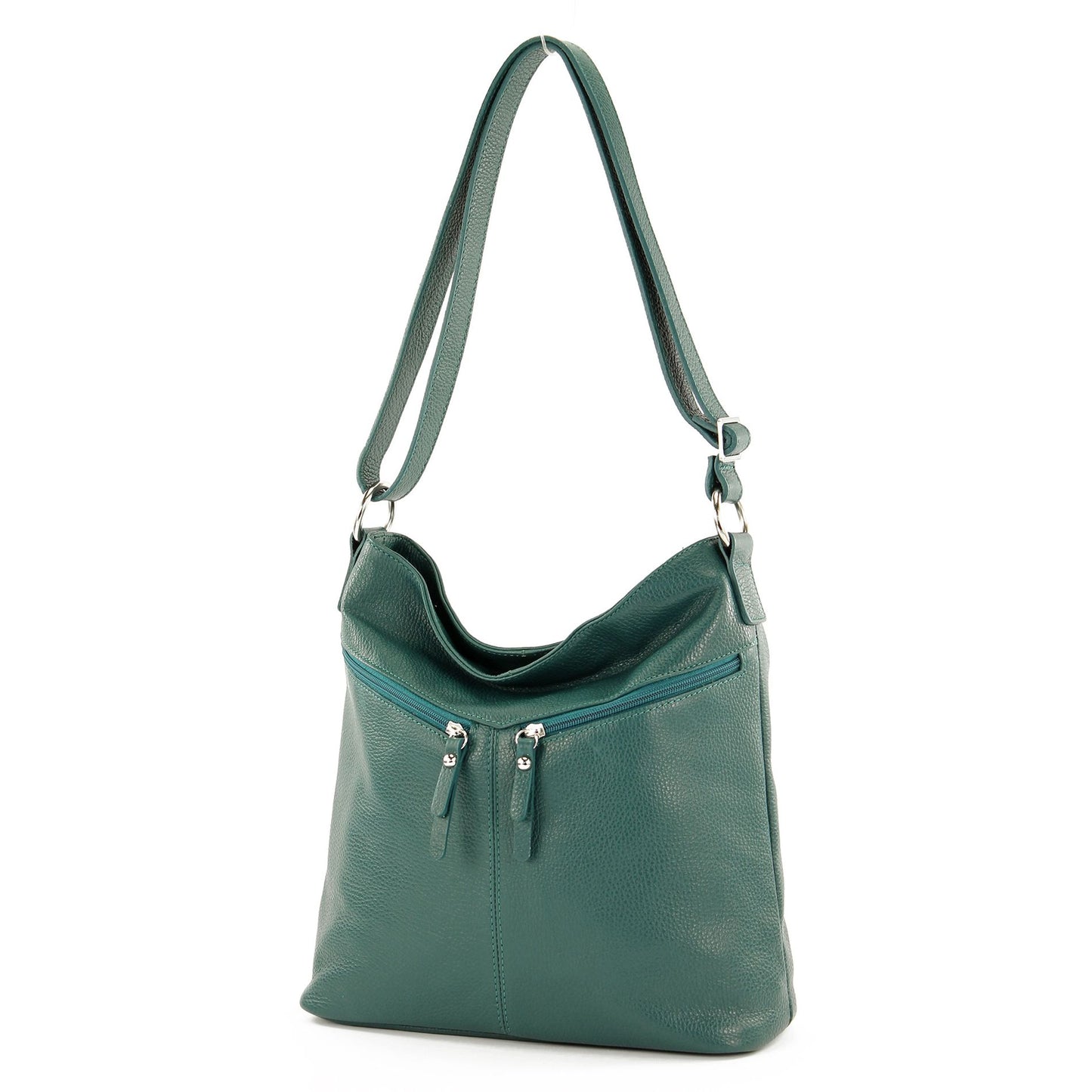 modamoda de T196 Damen Leder Schultertasche Umhängetasche handmade in Italy