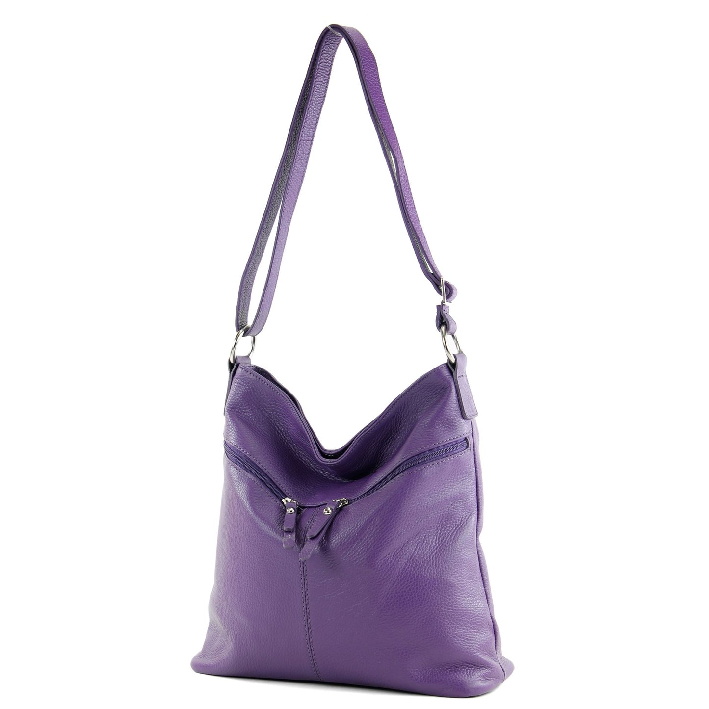 modamoda de T196 Damen Leder Schultertasche Umhängetasche handmade in Italy