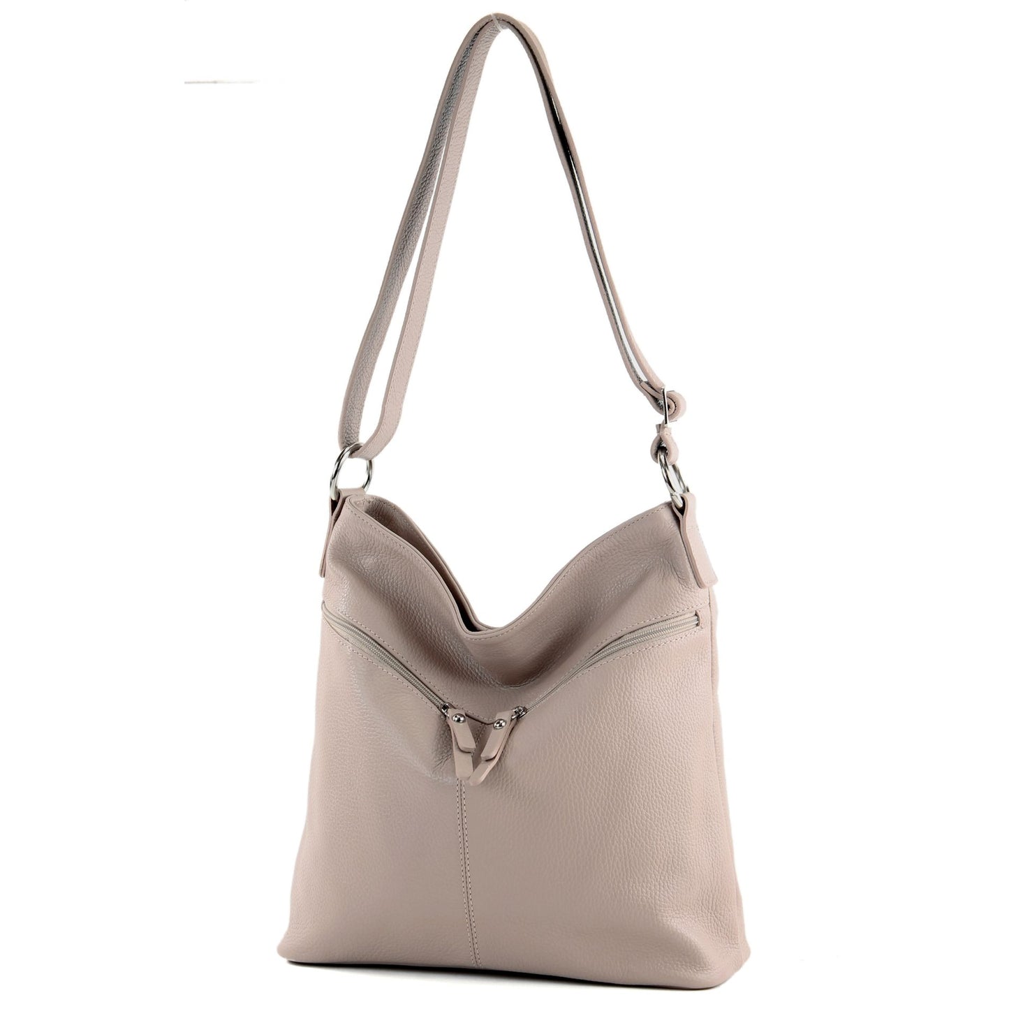 modamoda de T196 Damen Leder Schultertasche Umhängetasche handmade in Italy